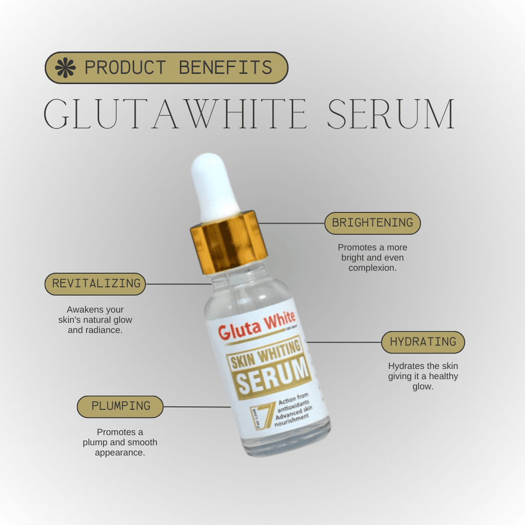 Gluta White Brightening Face Serum – Glutathione Formula for Radiant, Hydrated & Youthful Skin (30ml)