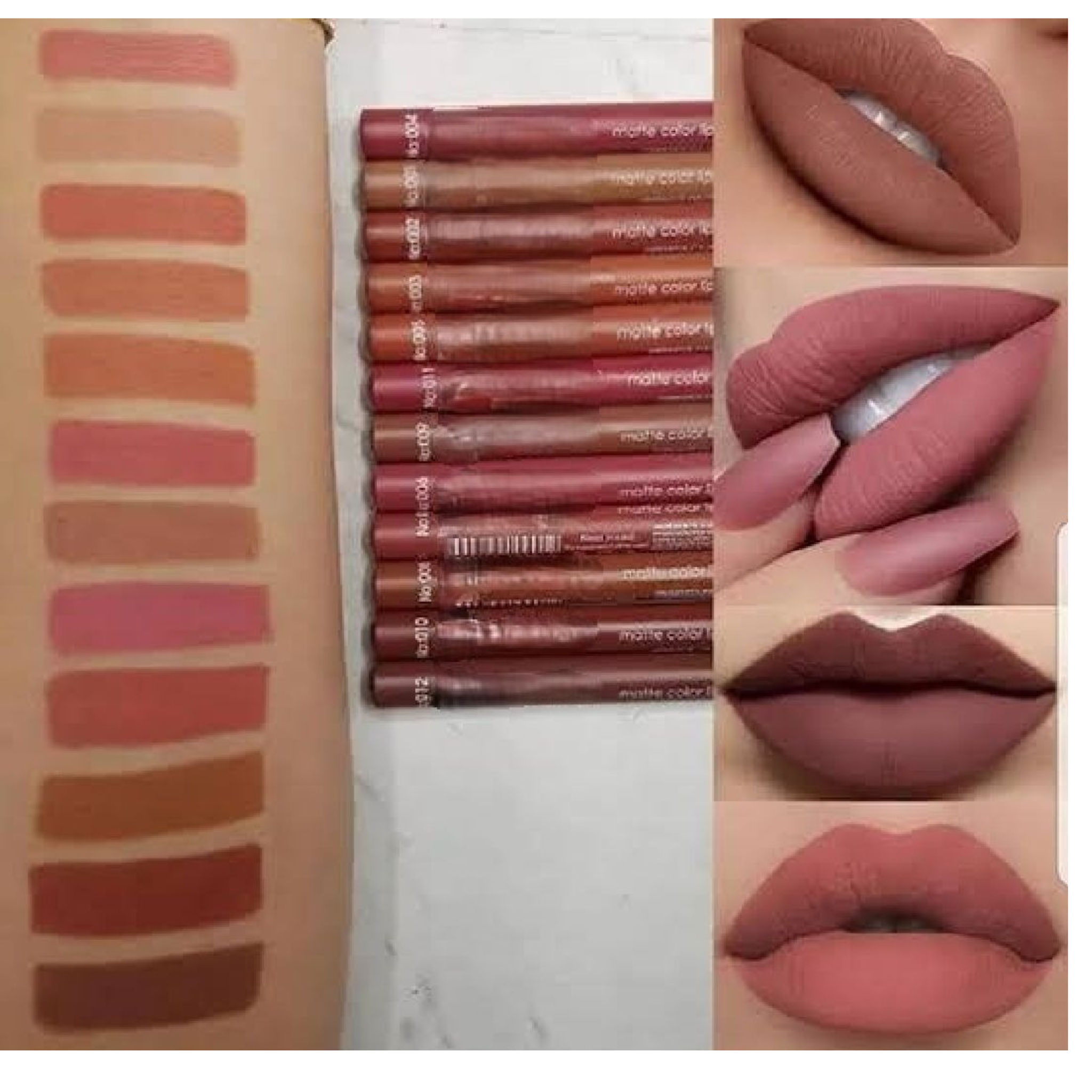 Flormar Waterproof Lip Pencil Set of 12