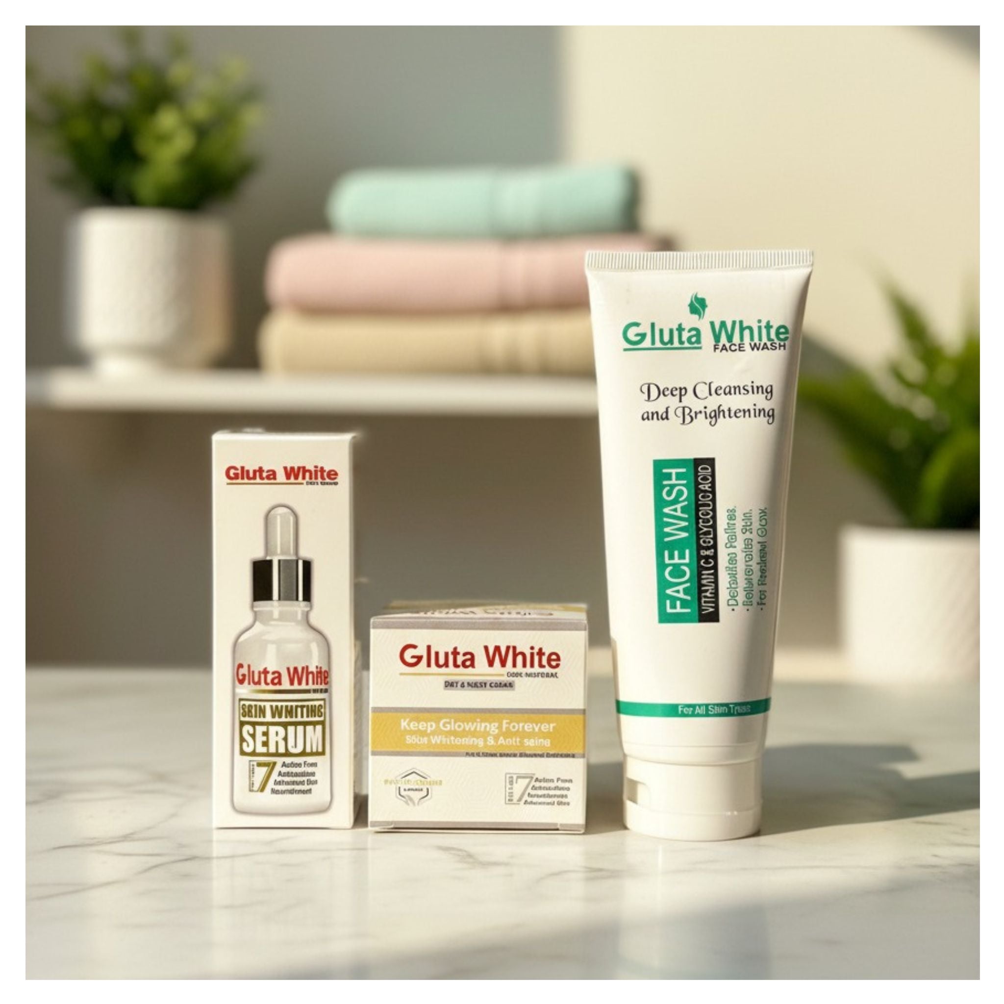 Gluta White Facewash 100ml & Gluta Serum 30ml Combo