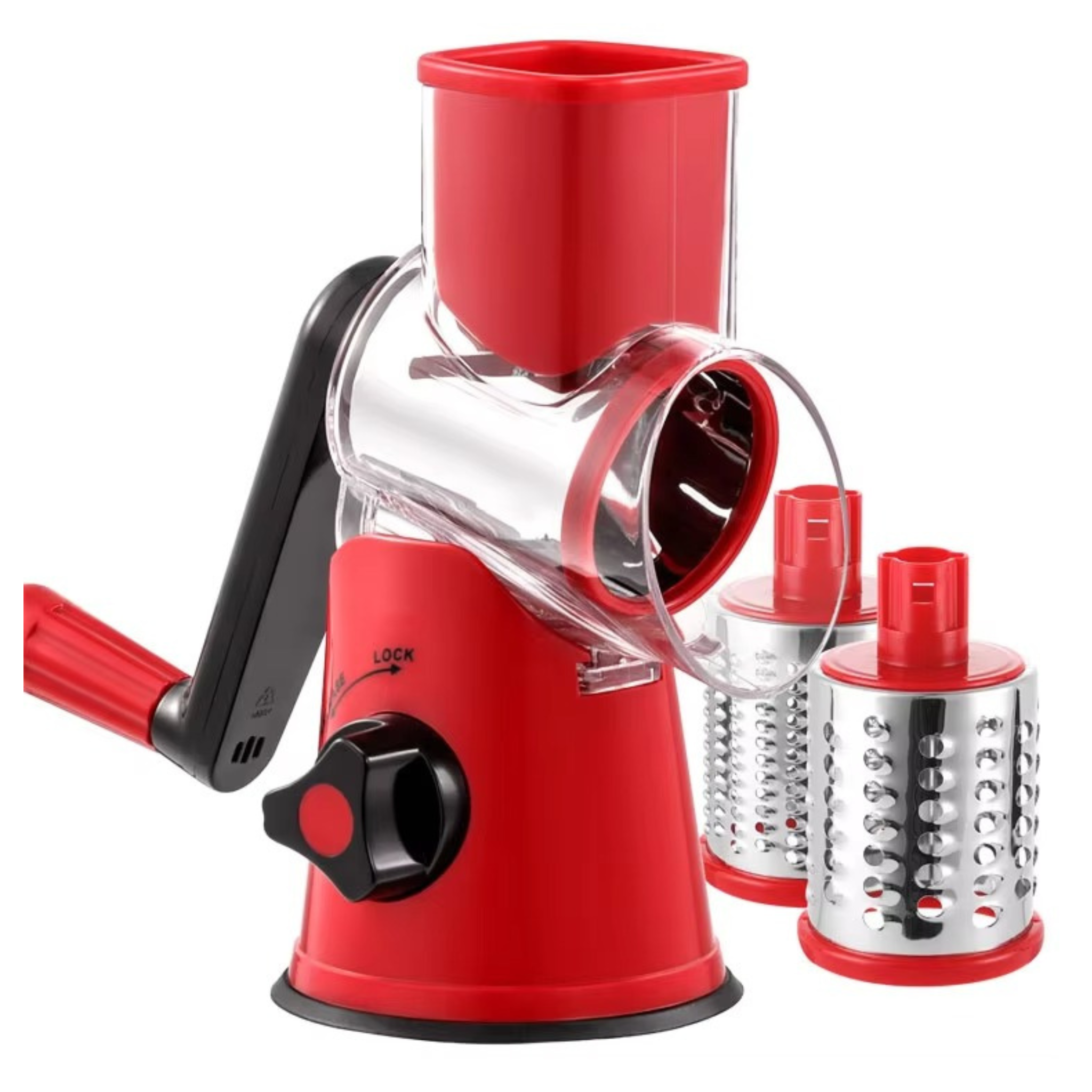 TableTop Drum Grater – Manual Vegetable Cutter, Slicer & Grater | Multi-Functional 3-in-1 Kitchen Gadget for Effortless Food Prep (Random color)