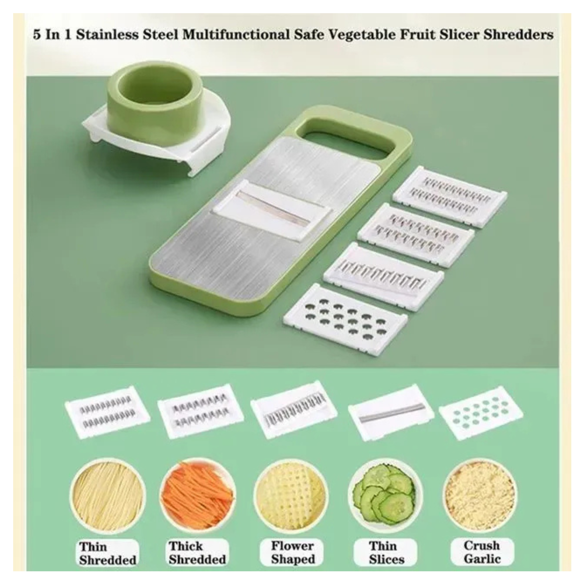 5-in-1 Multi-Functional Vegetable Slicer & Grater
