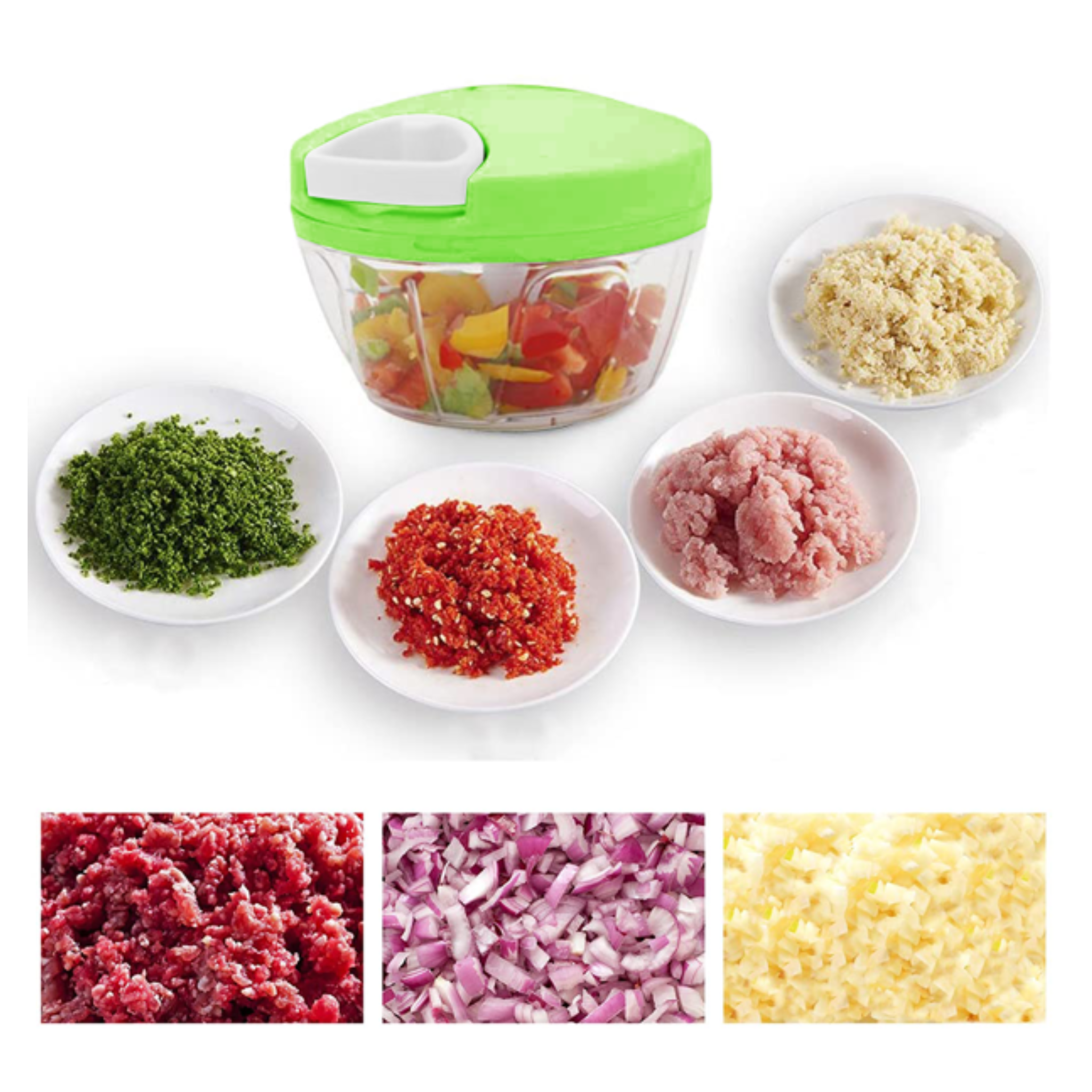 Multi-Function Food Processor - Chopper, Cutter, Grinder, Shredder, Mincer, Mini Garlic Slicer & Slicer for Kitchen (Random Color)