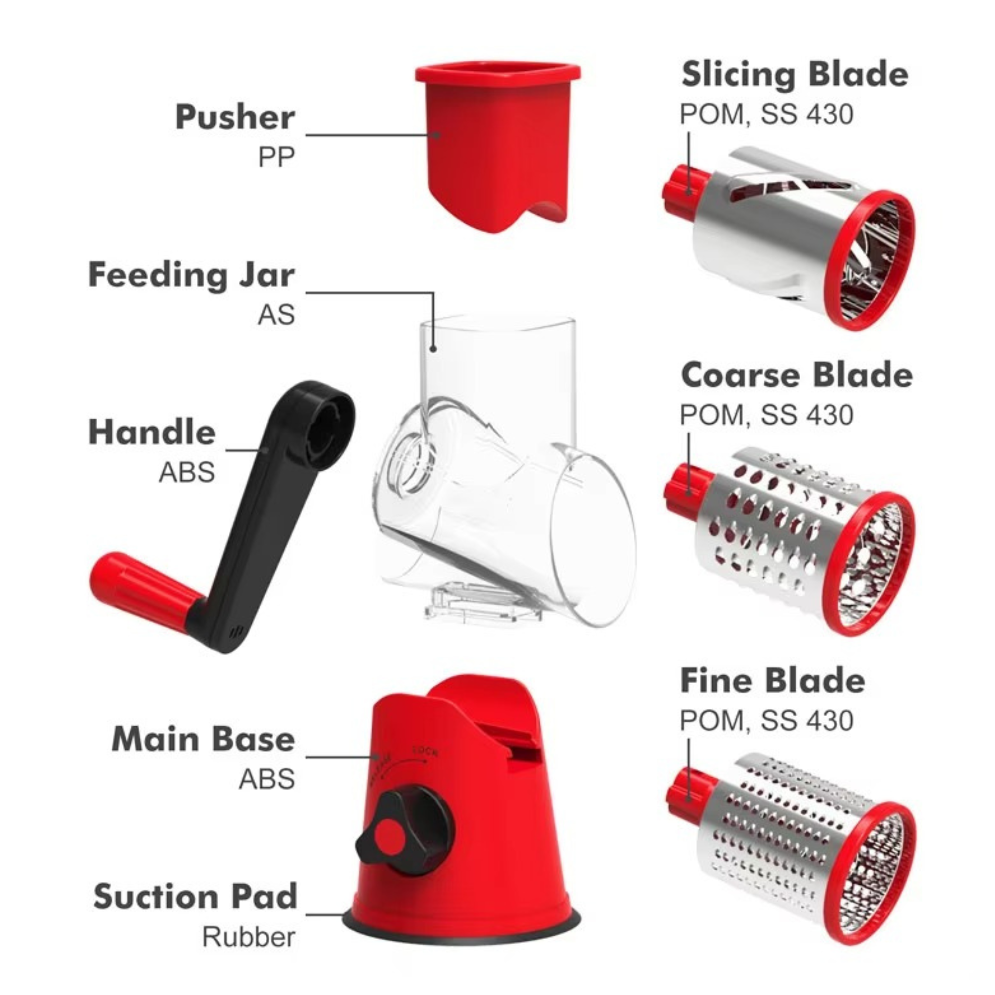 TableTop Drum Grater – Manual Vegetable Cutter, Slicer & Grater | Multi-Functional 3-in-1 Kitchen Gadget for Effortless Food Prep (Random color)