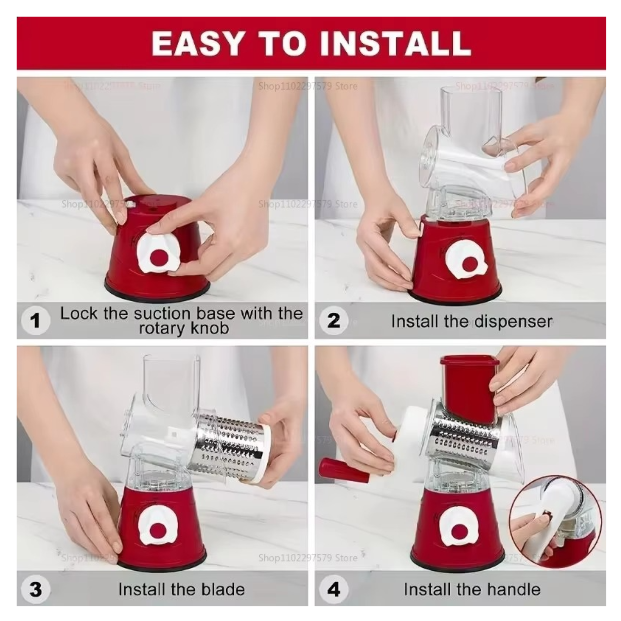 TableTop Drum Grater – Manual Vegetable Cutter, Slicer & Grater | Multi-Functional 3-in-1 Kitchen Gadget for Effortless Food Prep (Random color)