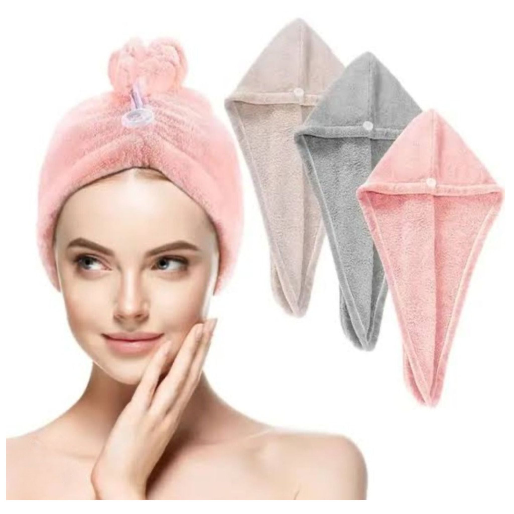 “Soft Quick-Dry Hair Towel Cap – Super Absorbent & Anti-Frizz Turban Wrap for Women”