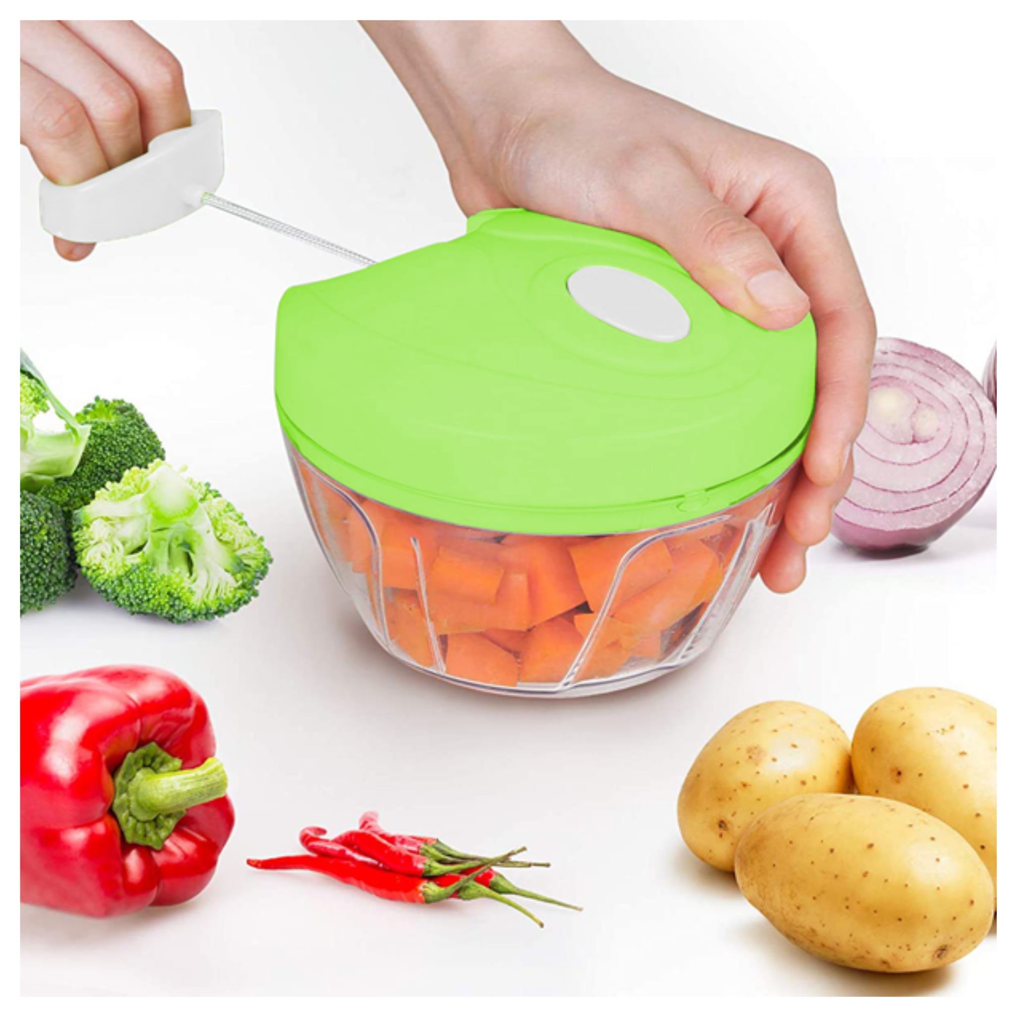 Multi-Function Food Processor - Chopper, Cutter, Grinder, Shredder, Mincer, Mini Garlic Slicer & Slicer for Kitchen (Random Color)