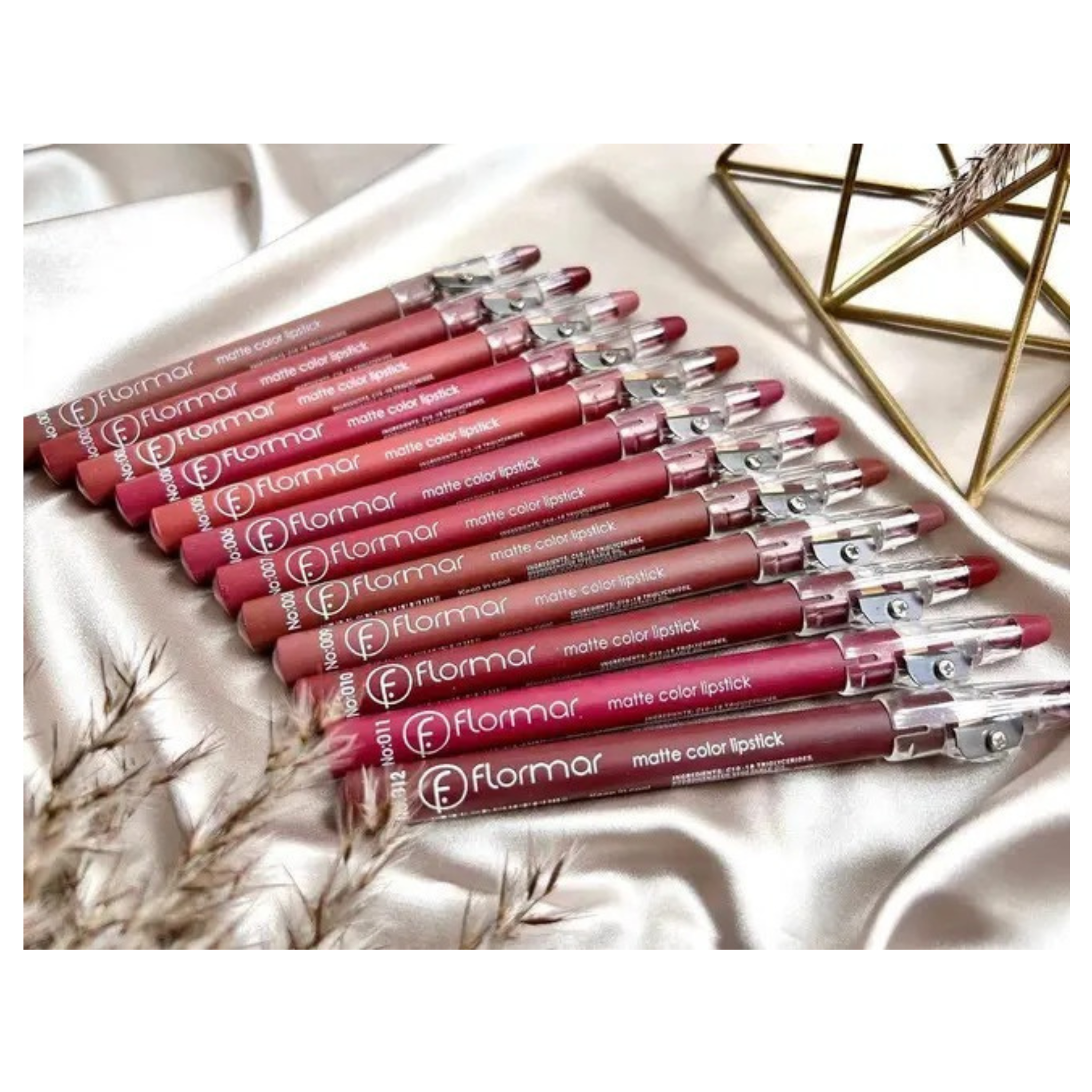 Flormar Waterproof Lip Pencil Set of 12