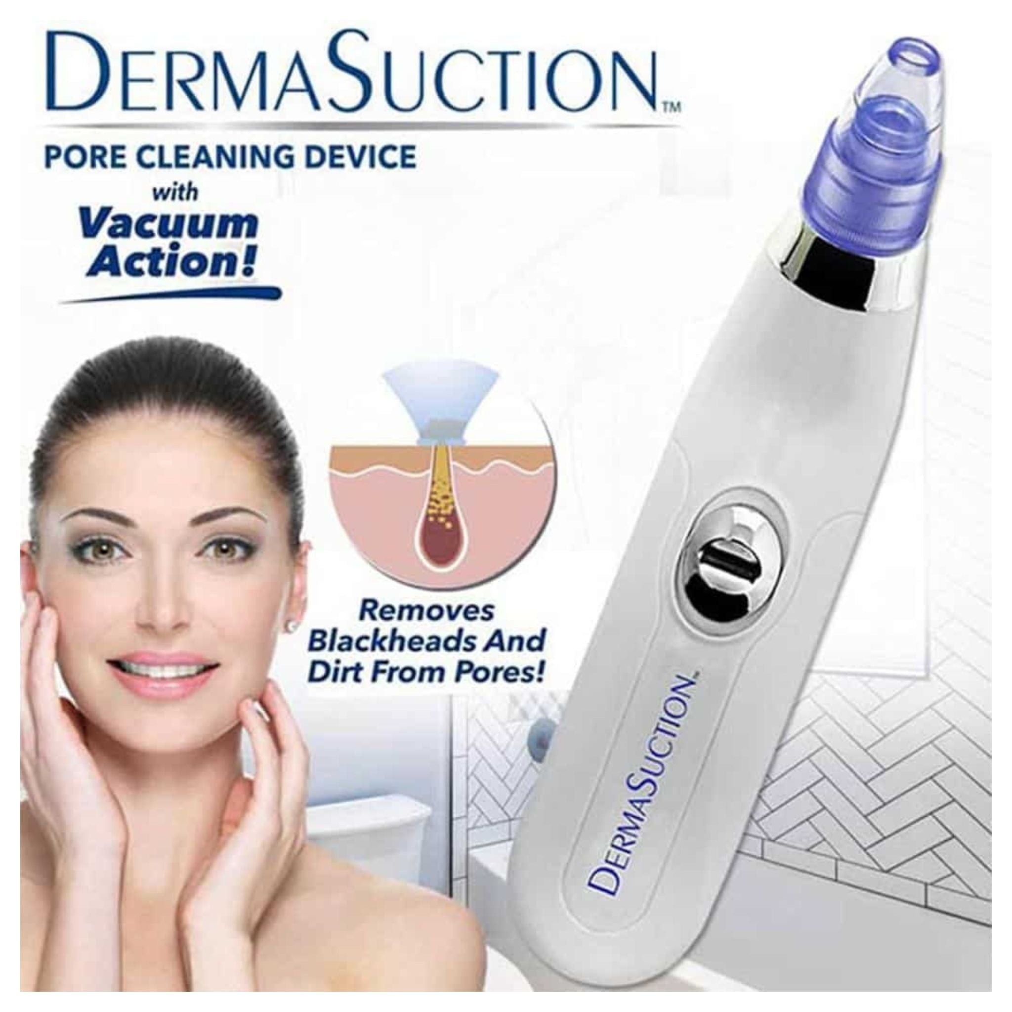 Derma Suction Blackhead Remover Vacuum – Deep Pore Cleansing, Acne & Blackhead Extractor for Clear, Smooth Skin